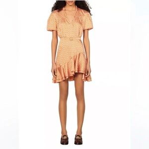 Sandro Asymmetrical Orange Dress